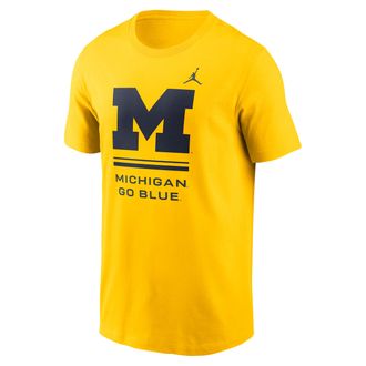 Nike Jordan Mens Michigan Sideline Jordan Brand Dri-FIT College T-Shirt in Yellow | 0JET78HMWN-ZK0