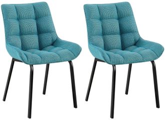 Clp Clp - Lote De 2 Sillas De Comedor Saranda Turquesa Tela
