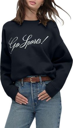 Favorite Daughter The Go Sports Cotton Blend Sweatshirt in Navy/White at Nordstrom, Size X-Small