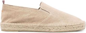 Castaner Schoenen, Heren, Bruin, 41 EU, Katoen, Beige Katoenen Espadrilles met Raffia Zool