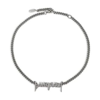 Balenciaga Accessoires, Heren, Grijs, ONE Size, Typo Metal Necklace