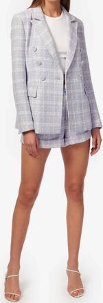 Cami NYC Bruna Tweed Blazer In White Delphinium