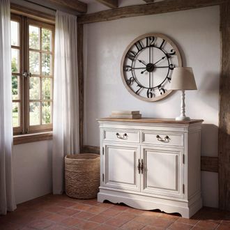 Maisons du monde Aparador con 2 puertas y 2 cajones crema 90 cm