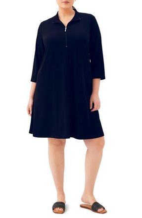 Karen Kane Half Zip Travel Jersey Dress in Navy at Nordstrom, Size 1 X