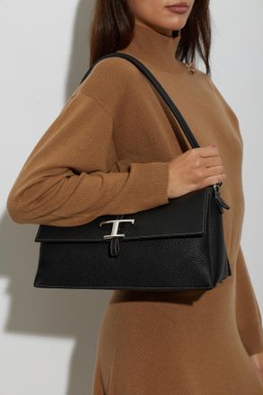 Tod's Leather Shoulder Bag Small, Womens, Black