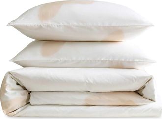 Calvin Klein Liquid Floral Duvet Set in Light Beige at Nordstrom, Size Full/queen