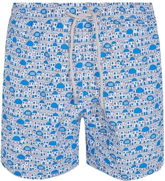 MC2 Saint Barth Lighting Micro Fantasy Santorini View Zwemshorts - Heren - Strandmode - Blauw - 2XL - Polyester - Badmode