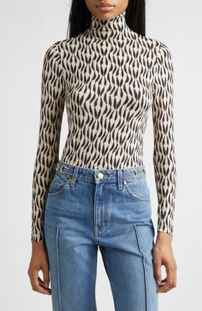 Ulla Johnson Aurelia Funnel Neck Jersey Top in Silhouette at Nordstrom, Size X-Large