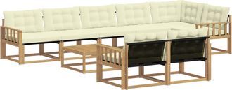 vidaXL Conjunto De Sof&aacute;s De Exterior 9 Uds. Blanco Y Crema Vidaxl