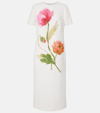 Carolina Herrera Floral cr&ecirc;pe midi dress