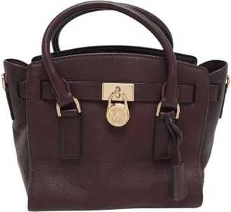 Michael Kors Pre-owned Satchel - Dames - Vintage Handtas - Paars - ONE Size - Leer - Vintage
