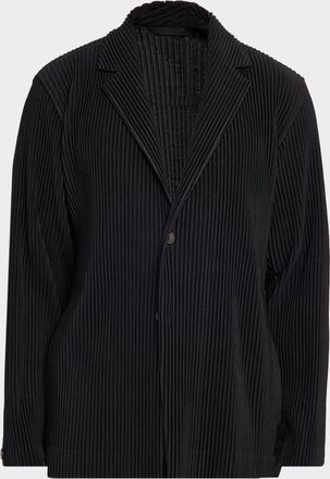 Homme Pliss&eacute; Issey Miyake Men & apos;s Basics Pleated Single-Breasted Blazer