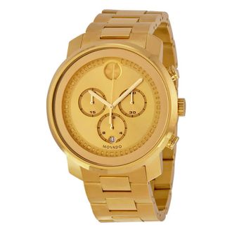 Movado Bold Champagne Dial Yellow Gold Ion-plated Mens Watch 3600278
