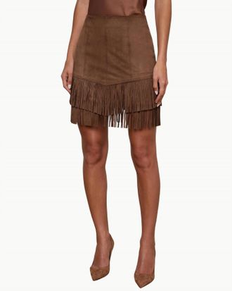 L'agence Lyle Vegan Suede Mini Skirt In Carafe Brown