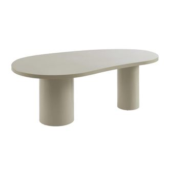 Sweeek Mesa de comedor org&aacute;nica estructura de madera de hevea de 8 plazas