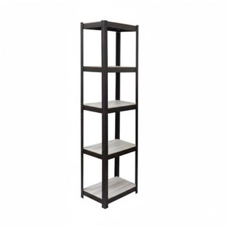 Relaxdays Relaxdays standing shelving unit, HxWxD: 180 x 40 x 40 cm, 5 open shelves, 300 kg, office & basement, grey/black