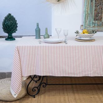 Febronie Mantel algod&oacute;n rosa empolvado 180x300