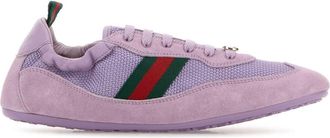 Gucci Lilac Fabric And Suede Gucci Shift Sneakers