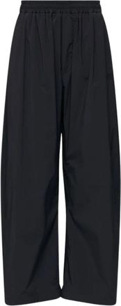 Maison Margiela Broek met wijde pijpen en elastische tailleband - Dames - Wijde Broeken - Zwart - XS - Broeken