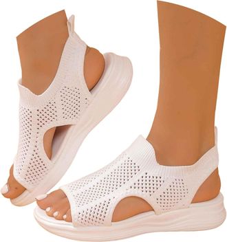 Generic Sandals for Women Orthopedic, Sandals with Arch Support Summer Slip on Ladies Wedge Slingback Walking Slip on Platform Shoes Casual Beach Slingback Co