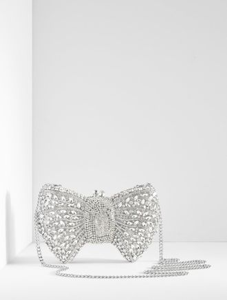 Talbots Rhinestone Bow Clutch - Clear - 001 Talbots