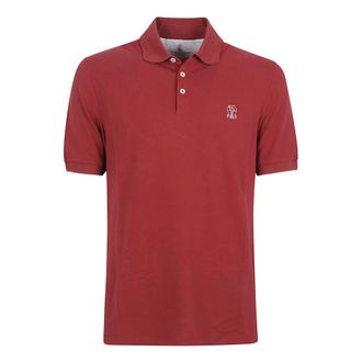 Brunello Cucinelli Brunello Cucinelli, Polo Shirts, male, Red, Size: XL Cotton Piqu&eacute; Polo Shirt