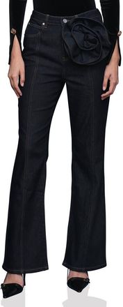 Avec Les Filles Rosette Detail High Waist Jeans in Dark Rinse Wash at Nordstrom, Size 29