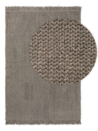 benuta Alfombra de lana gris 160x230