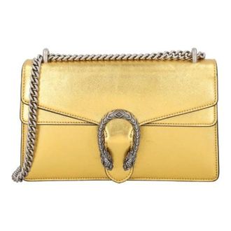 Gucci Pre-owned Dionysus Schoudertas - Dames - Pre-owned - Geel - Maat: ONE Size Leer