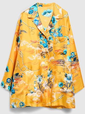 Gucci Printed Silk Twill Shirt, Yellow, Ready-to-wear