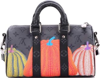 Louis Vuitton Borsa a tracolla Keepall Bandouliere Bag Yayoi Kusama Pumpkins Reverse Monogram Eclipse - Grigio