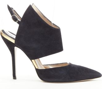 PAUL ANDREW Suede Pointed Dorsay Pumps