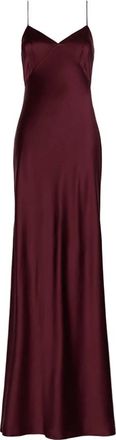 Max Mara Zijden satijnen slipjurk - Dames - Jurken - Rood - Maat: XS Zijde