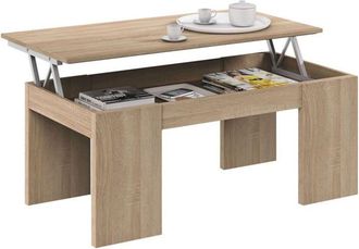 HOGAR 24 Mesa centro elevable roble canadian