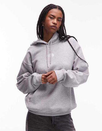 The North Face Essential - Felpa oversize grigio chiaro con logo