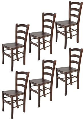 Tommychairs Tommychairs Set 6 Sillas Venice En Madera De Haya Color Nuez
