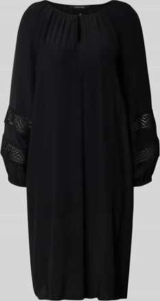 Comma Knielanges Kleid aus Viskose mit Schlüsselloch-Ausschnitt in Black, Größe 38