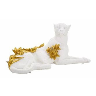 Mauro Ferretti Mauro Ferretti - Leopardo bianco e oro cm 53X21,5X24 - leobix
