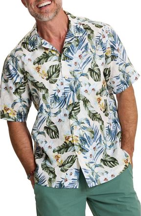 Tommy Bahama Orchid OLei Short Sleeve Linen Button-Up Shirt in Sterling Blue at Nordstrom, Size Xxx-Large