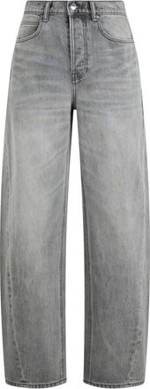 Alexander Wang Float Shadow Pocket Mid-Rise Relaxed Jean - Dames - Loose Fit Jeans - Grijs - W27 - Katoen - Jeans