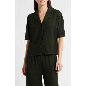 Eileen Fisher Texture Elbow Sleeve Shirt in Seawd at Nordstrom, Size Xx-Small