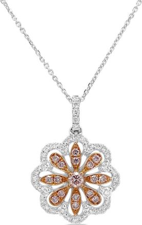 HYT Jewelry platinum pink and white diamond necklace - women - Platinum/White Diamond - 39 - Silver