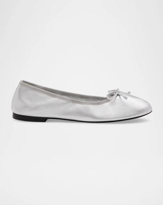 Stuart Weitzman Nia Leather Ballerina Flats