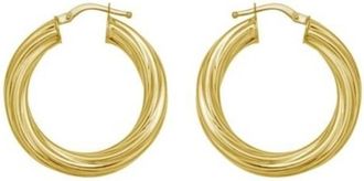 Tresorra 14K Yellow Gold Full Twist Medium Hoop Earrings