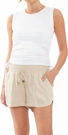 Ripe Indi Shirred Linen Short In Natural
