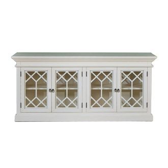 Robin des Bois Aparador de pino de 4 puertas blanco
