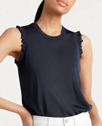 Cinq à Sept Knit Front Lenore Tank In Black