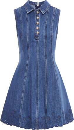 Self Portrait DENIM BRODERIE MINI DRESS - Self-portrait - Woman