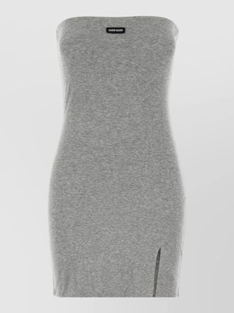 Miu Miu cotton mini dress strapless side slit