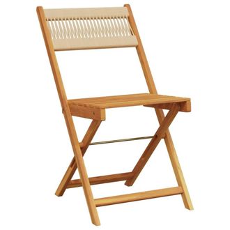 Berkfield Home Beautiful 3 Piece Bistro Set Beige Polypropylene & Solid Wood
